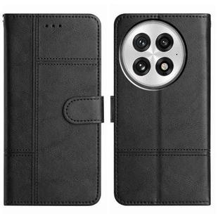 For OnePlus 13 Cowhide Texture Stitching Leather Phone Case(Black)