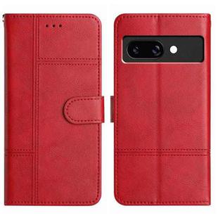 For Google Pixel 9a Cowhide Texture Stitching Leather Phone Case(Red)