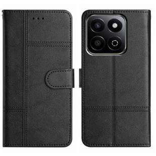 For Honor X7C 4G / 200 Smart Cowhide Texture Stitching Leather Phone Case(Black)