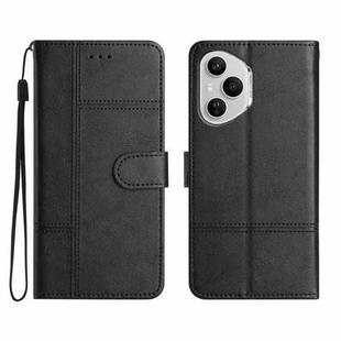For Honor 400 Pro Global Cowhide Texture Stitching Leather Phone Case(Black)