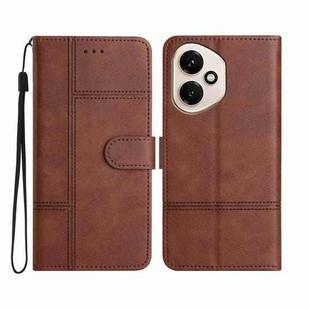 For Honor 400 Global Cowhide Texture Stitching Leather Phone Case(Coffee)