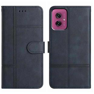 For Motorola Moto G55 Cowhide Texture Stitching Leather Phone Case(Dark Blue)