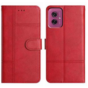 For Motorola Moto G55 Cowhide Texture Stitching Leather Phone Case(Red)