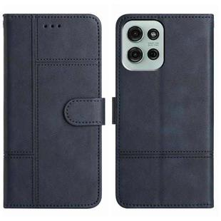 For Motorola Moto G75 Cowhide Texture Stitching Leather Phone Case(Dark Blue)