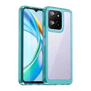 For Honor X5b Colorful Series Acrylic Hybrid TPU Phone Case(Transparent Blue)