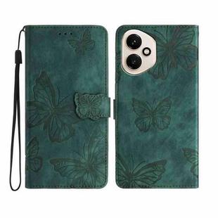 For Honor 400 Global Skin-feel Embossed Butterfly Leather Phone Case(Green)