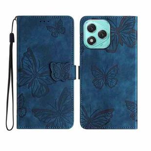 For Honor 400 Lite Skin-feel Embossed Butterfly Leather Phone Case(Blue)