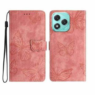 For Honor 400 Lite Skin-feel Embossed Butterfly Leather Phone Case(Pink)