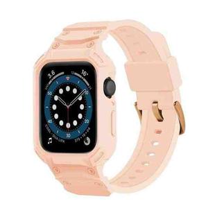 For Apple Watch Series 10 42mm Armor TPU Case Integrated Watch Band(Pink)