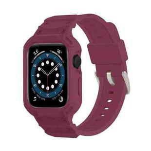 For Apple Watch Series 10 42mm Armor TPU Case Integrated Watch Band(Plum Color)