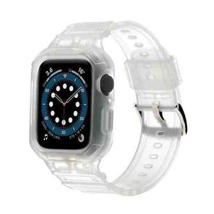 For Apple Watch Series 10 42mm Armor TPU Case Integrated Watch Band(Frosted Clear)