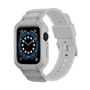 For Apple Watch Series 10 42mm Armor TPU Case Integrated Watch Band(Light Grey)