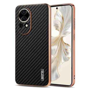 For Huawei nova 13 / nova 12 AZNS Electroplated Edge Carbon Fiber Texture Phone Case(Black)