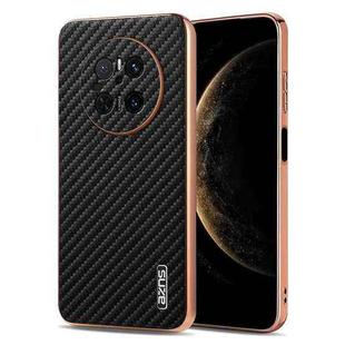 For Huawei Mate 70 AZNS Electroplated Edge Carbon Fiber Texture Phone Case(Black)