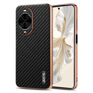 For Huawei nova 14 AZNS Electroplated Edge Carbon Fiber Texture Phone Case(Black)