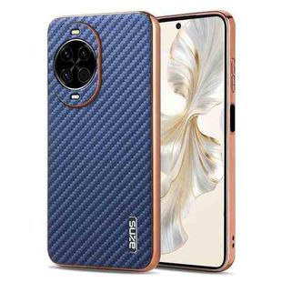 For Huawei nova 14 AZNS Electroplated Edge Carbon Fiber Texture Phone Case(Blue)