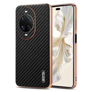 For Huawei nova 14 Pro AZNS Electroplated Edge Carbon Fiber Texture Phone Case(Black)