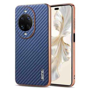 For Huawei nova 14 Pro AZNS Electroplated Edge Carbon Fiber Texture Phone Case(Blue)