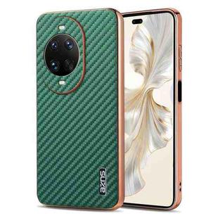 For Huawei nova 14 Ultra AZNS Electroplated Edge Carbon Fiber Texture Phone Case(Green)