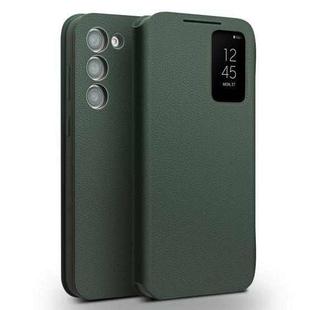 For Samsung Galaxy S23 5G QIALINO Magnetic Genuine Leather Phone Case(Green)