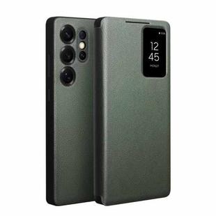 For Samsung Galaxy S25 5G QIALINO Magnetic Genuine Leather Phone Case(Green)