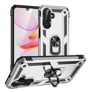 For Samsung Galaxy A26 5G Shockproof TPU + PC Phone Case with Holder(Silver)