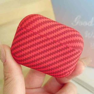 For AirPods Pro 2 Carbon Fiber TPU Frosted Earphone Protective Case(Red)
