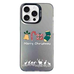 For iPhone 16 Pro Max Christmas Series PC Full Coverage Pattern Phone Case(CK052 Black)