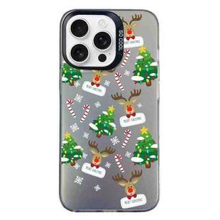 For iPhone 16 Pro Max Christmas Series PC Full Coverage Pattern Phone Case(CK057 Black)