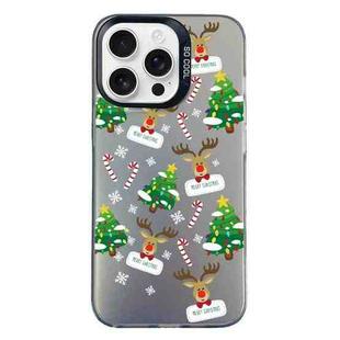 For iPhone 16 Pro Christmas Series PC Full Coverage Pattern Phone Case(CK057 Black)