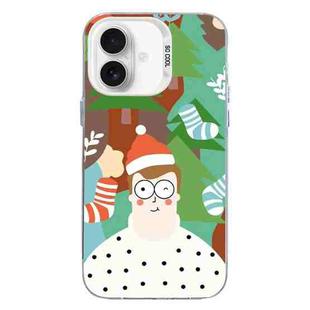 For iPhone 16 Plus Christmas Series PC Full Coverage Pattern Phone Case(CW061 White)