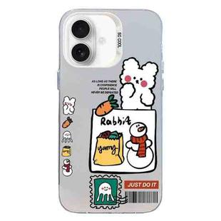 For iPhone 16 Plus Christmas Series PC Full Coverage Pattern Phone Case(CW050 White)