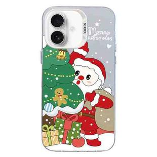 For iPhone 16 Plus Christmas Series PC Full Coverage Pattern Phone Case(CW058 White)