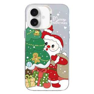 For iPhone 16 Christmas Series PC Full Coverage Pattern Phone Case(CW058 White)