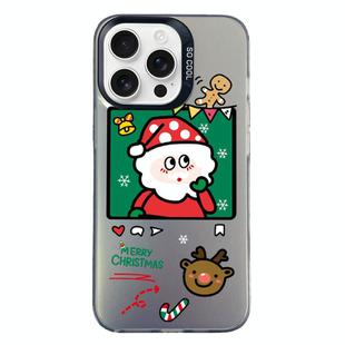 For iPhone 15 Pro Max Christmas Series PC Full Coverage Pattern Phone Case(CK053 Black)