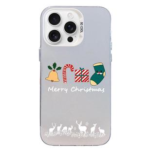 For iPhone 15 Pro Max Christmas Series PC Full Coverage Pattern Phone Case(CW052 White)