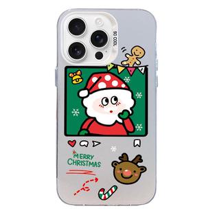 For iPhone 15 Pro Max Christmas Series PC Full Coverage Pattern Phone Case(CW053 White)