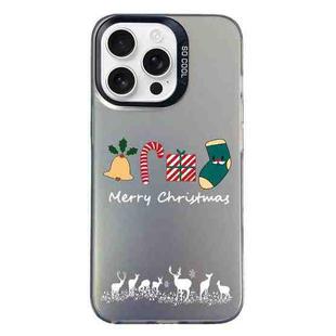 For iPhone 15 Pro Christmas Series PC Full Coverage Pattern Phone Case(CK052 Black)