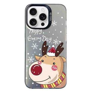 For iPhone 15 Pro Christmas Series PC Full Coverage Pattern Phone Case(CK055 Black)