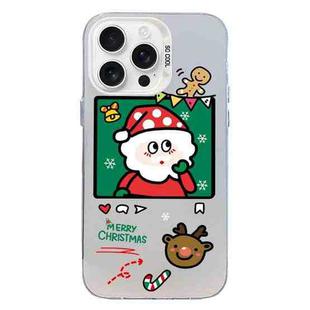 For iPhone 15 Pro Christmas Series PC Full Coverage Pattern Phone Case(CW053 White)