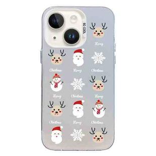 For iPhone 15 Plus Christmas Series PC Full Coverage Pattern Phone Case(CW060 White)