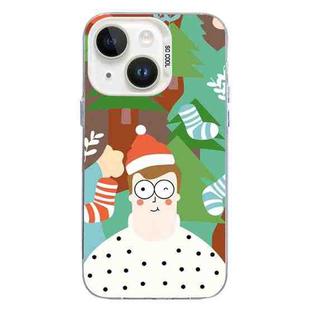 For iPhone 15 Plus Christmas Series PC Full Coverage Pattern Phone Case(CW061 White)