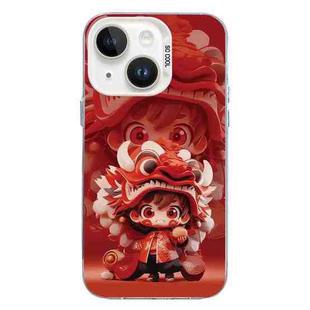 For iPhone 15 Plus Christmas Series PC Full Coverage Pattern Phone Case(CW097 Boy)