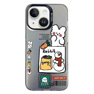 For iPhone 15 Plus Christmas Series PC Full Coverage Pattern Phone Case(CK050 Black)