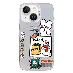 For iPhone 15 Plus Christmas Series PC Full Coverage Pattern Phone Case(CW050 White)