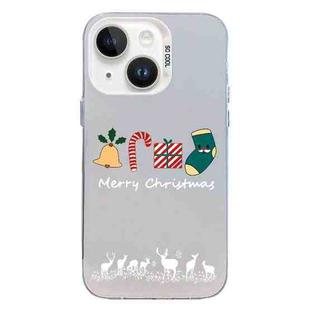 For iPhone 15 Plus Christmas Series PC Full Coverage Pattern Phone Case(CW052 White)