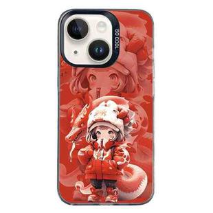 For iPhone 15 Christmas Series PC Full Coverage Pattern Phone Case(CK098 Girl)