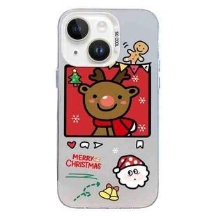 For iPhone 15 Christmas Series PC Full Coverage Pattern Phone Case(CW054 White)