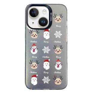 For iPhone 14 Plus Christmas Series PC Full Coverage Pattern Phone Case(CK060 Black)