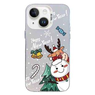 For iPhone 13 Christmas Series PC Full Coverage Pattern Phone Case(CW059 White)